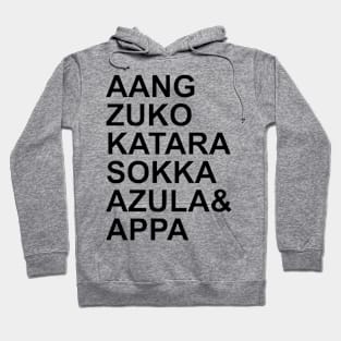 Avatar Last Airbender Character Text Hoodie